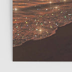SUNSET WITH A FULL MOON | collage | nature | warm | ocean | sea | glitter | glow | waves | sky bling Poster Gallery Image 3