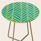 Palm Leaves Pattern Turquoise and Green Side Table Gallery Image 2