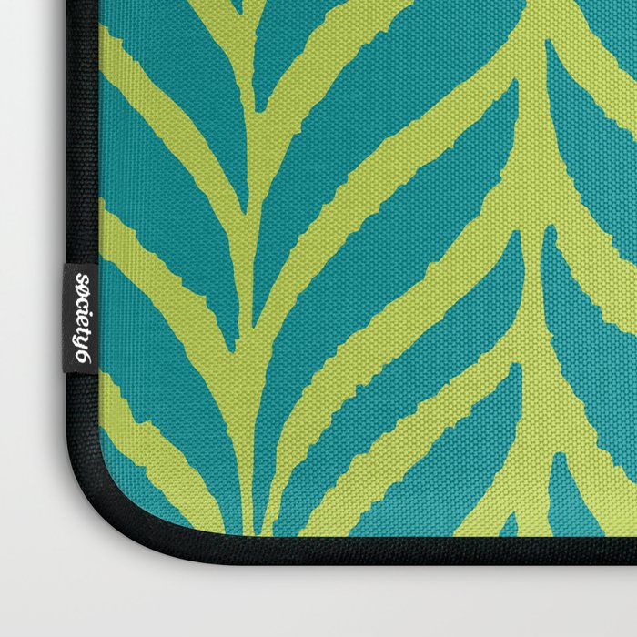 Palm Leaves Pattern Turquoise and Green Laptop Sleeve Gallery Image 3