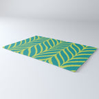 Palm Leaves Pattern Turquoise and Green Rug Gallery Image 3
