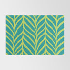 Palm Leaves Pattern Turquoise and Green Rug Gallery Image 2