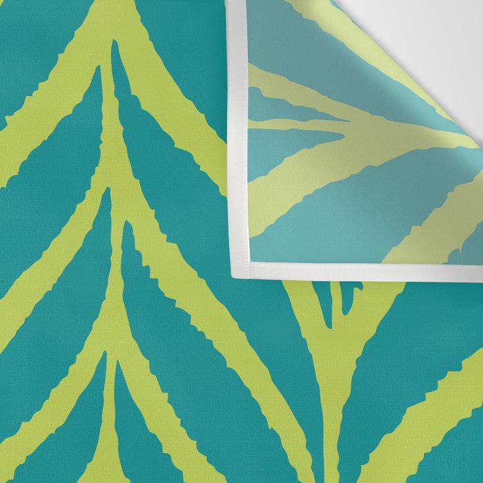 Palm Leaves Pattern Turquoise and Green Wall Tapestry Gallery Image 3