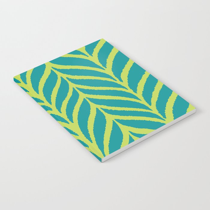 Palm Leaves Pattern Turquoise and Green Notebook Gallery Image 1