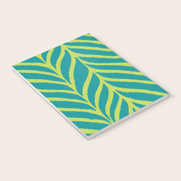 Palm Leaves Pattern Turquoise and Green Notebook Gallery Image 3