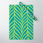 Palm Leaves Pattern Turquoise and Green Wrapping Paper Gallery Image 1