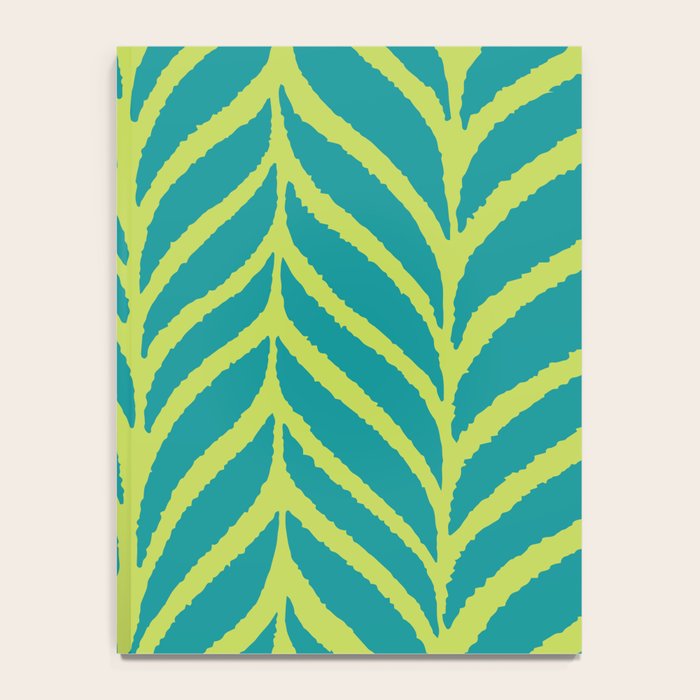 Palm Leaves Pattern Turquoise and Green Notebook Gallery Image 4