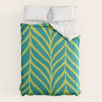 Palm Leaves Pattern Turquoise and Green Comforter Gallery Image 6