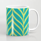Palm Leaves Pattern Turquoise and Green Coffee Mug Gallery Image 1