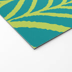 Palm Leaves Pattern Turquoise and Green Welcome Mat Gallery Image 2