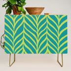 Palm Leaves Pattern Turquoise and Green Credenza Gallery Image 1