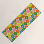 Mid Century Modern Atomic Future Colorful Dots and Stars Pattern Yoga Mat Gallery Image 1