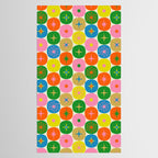 Mid Century Modern Atomic Future Colorful Dots and Stars Pattern Tablecloth Gallery Image 2