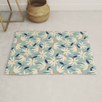 Drifting Daisies #2 - blue orange Rug Gallery Image 1