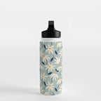Drifting Daisies #2 - blue orange Water Bottle Gallery Image 3