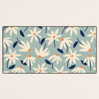 Drifting Daisies #2 - blue orange Desk Mat Gallery Image 3