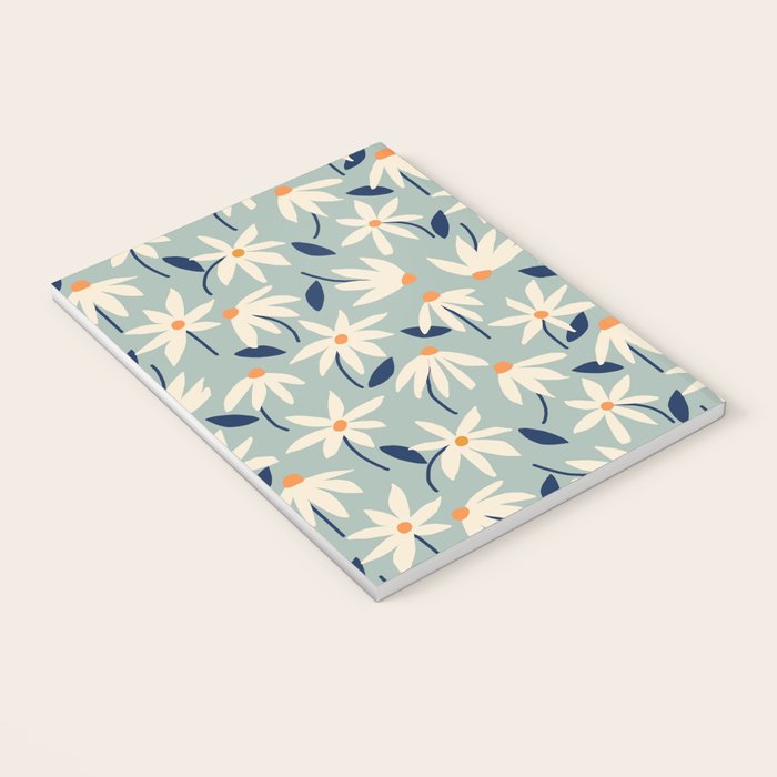 Drifting Daisies #2 - blue orange Notebook Gallery Image 3