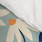 Drifting Daisies #2 - blue orange Comforter Gallery Image 4