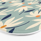 Drifting Daisies #2 - blue orange Bath Mat Gallery Image 3