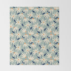 Drifting Daisies #2 - blue orange Throw Blanket Gallery Image 2