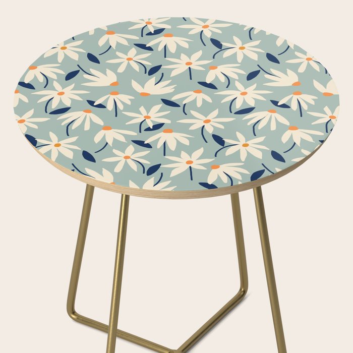 Drifting Daisies #2 - blue orange Side Table Gallery Image 2
