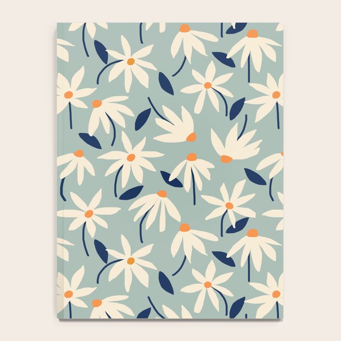 Drifting Daisies #2 - blue orange Notebook Gallery Image 4