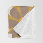 Retro Garden Flowers Groovy 60s 70s Floral Pattern in Ochre Yellow Orange Throw Blanket Gallery Image 3