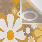 Retro Garden Flowers Groovy 60s 70s Floral Pattern in Ochre Yellow Orange Wall Tapestry Gallery Image 3