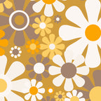 Retro Garden Flowers Groovy 60s 70s Floral Pattern in Ochre Yellow Orange Coffee Mug Gallery Image 2