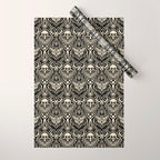 Celestial Forest Damask - black and cream Wrapping Paper Gallery Image 1