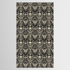 Celestial Forest Damask - black and cream Tablecloth Gallery Image 2
