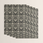 Celestial Forest Damask - black and cream Wrapping Paper Gallery Image 3