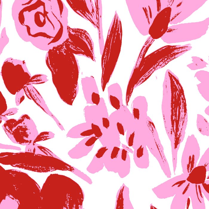 Red and pink artsy flowers Coffee Mug Gallery Image 2