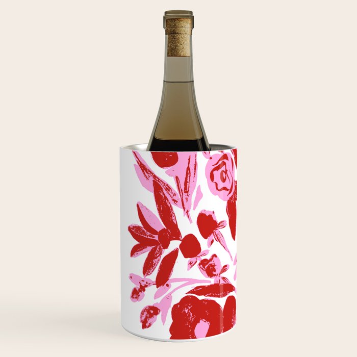 Red and pink artsy flowers Wine Chiller Gallery Image 2
