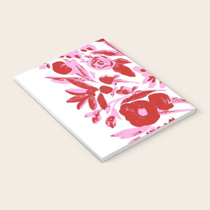 Red and pink artsy flowers Notebook Gallery Image 3