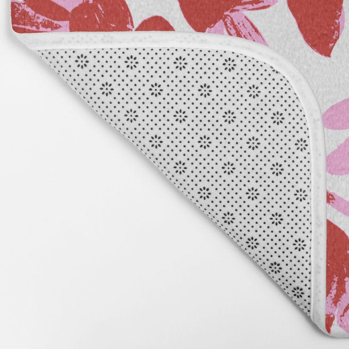 Red and pink artsy flowers Bath Mat Gallery Image 2