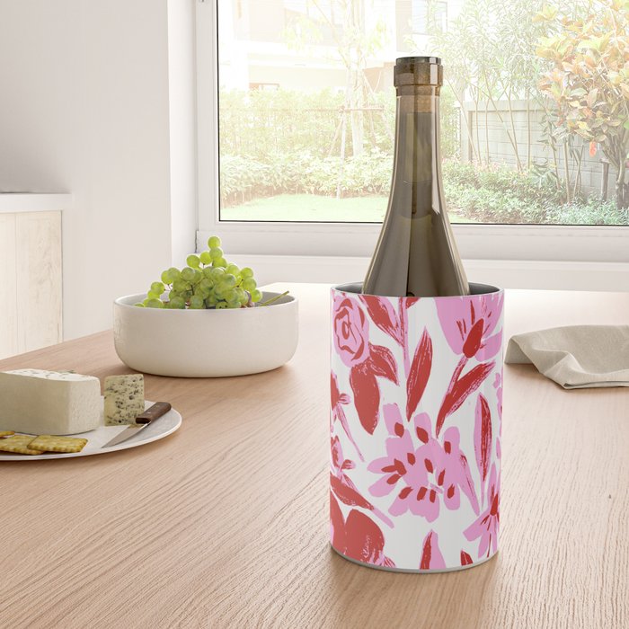 Red and pink artsy flowers Wine Chiller Gallery Image 4