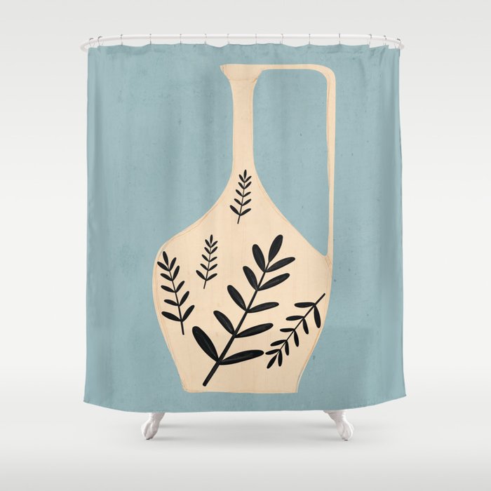 Minimal Abstract Art Vase 23 Shower Curtain Gallery Image 1