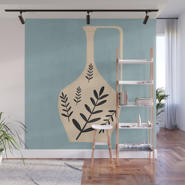 Minimal Abstract Art Vase 23 Wall Mural Gallery Image 1
