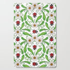 Ladybugs & Daisies - Cute Floral Bug Pattern with Ladybirds Cutting Board Gallery Image 1