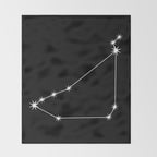 Capricorn Zodiac Star Constellation Line Art Black Throw Blanket Gallery Image 2