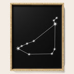 Capricorn Zodiac Star Constellation Line Art Black Serving Tray Gallery Image 1
