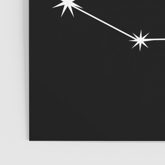 Capricorn Zodiac Star Constellation Line Art Black Poster Gallery Image 3