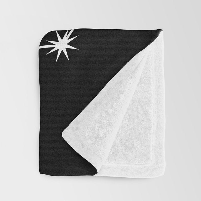 Capricorn Zodiac Star Constellation Line Art Black Throw Blanket Gallery Image 3