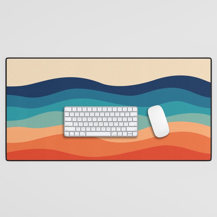 Retro 70s Waves Desk Mat Gallery Image 1