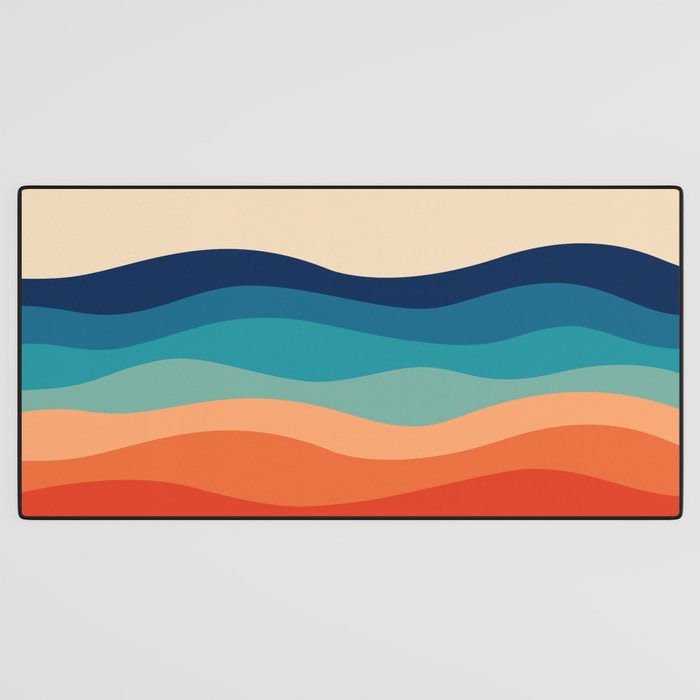 Retro 70s Waves Desk Mat Gallery Image 3