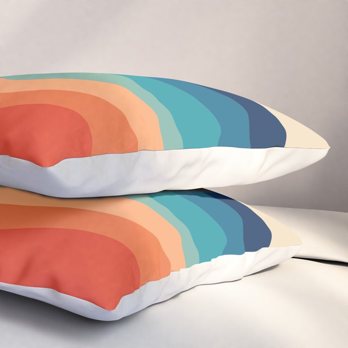 Retro 70s Waves Pillow Sham Gallery Image 3