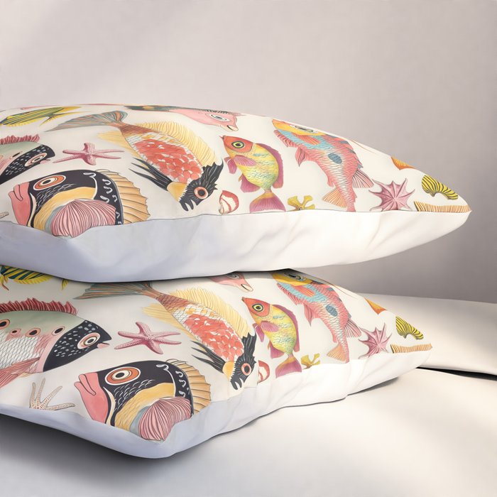 Whimsical Underwater World Multicolor Fish Pattern Pillow Sham Gallery Image 3