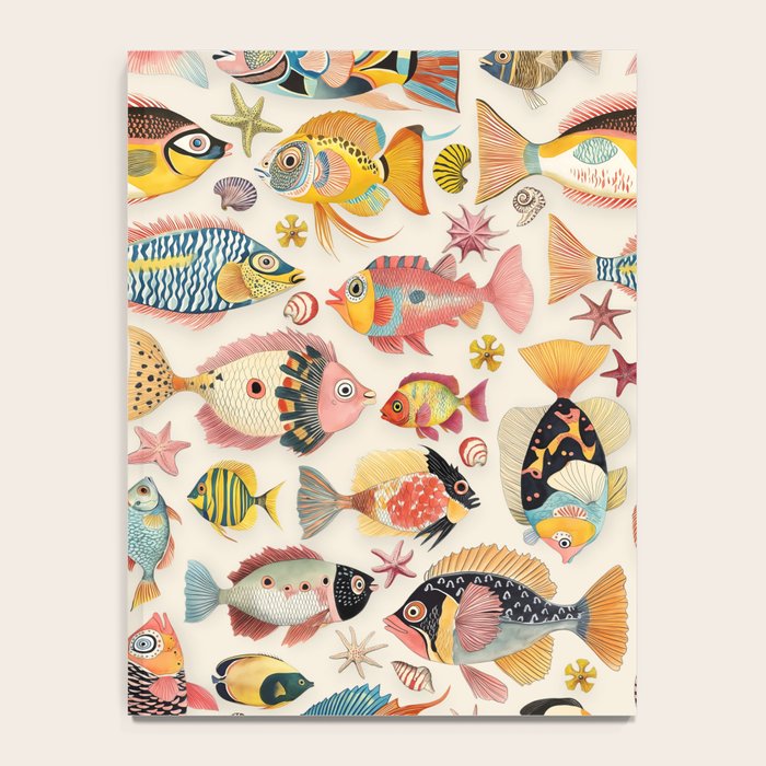 Whimsical Underwater World Multicolor Fish Pattern Notebook Gallery Image 4