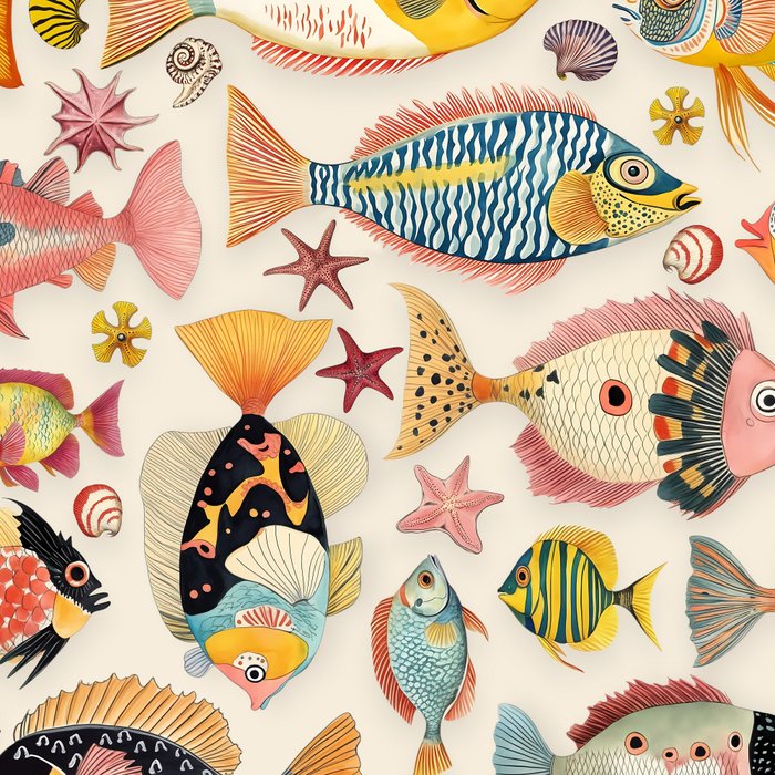 Whimsical Underwater World Multicolor Fish Pattern Coffee Mug Gallery Image 2