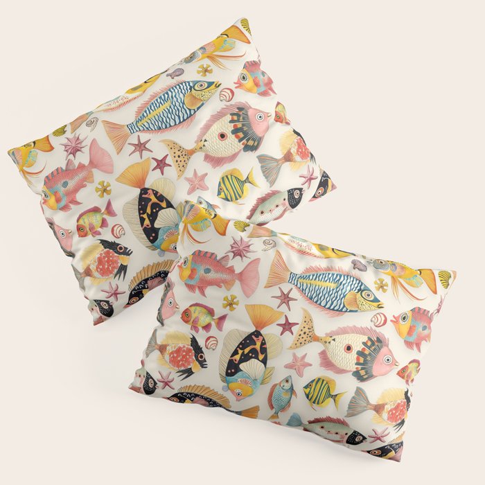 Whimsical Underwater World Multicolor Fish Pattern Pillow Sham Gallery Image 1